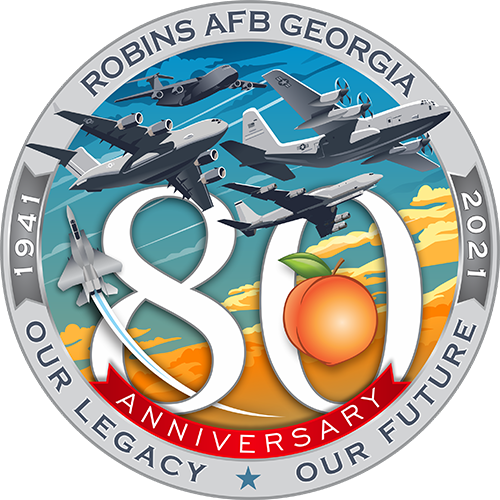 Robins 80 logo with aircrafts and words